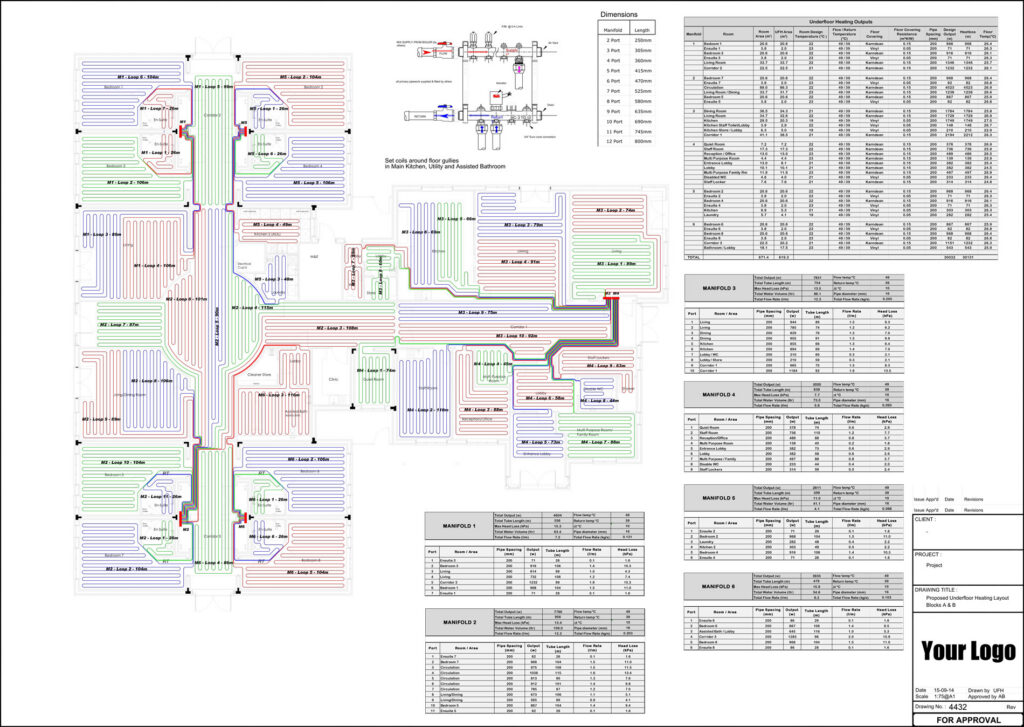 UFH pipe layout design