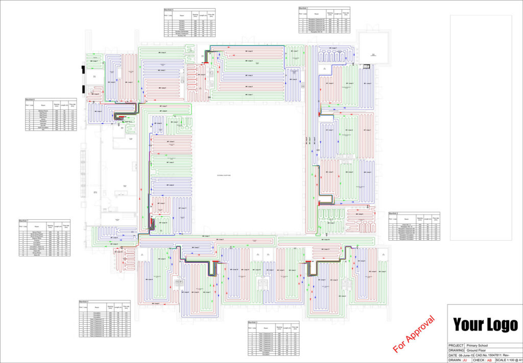 UFH pipe layout design
